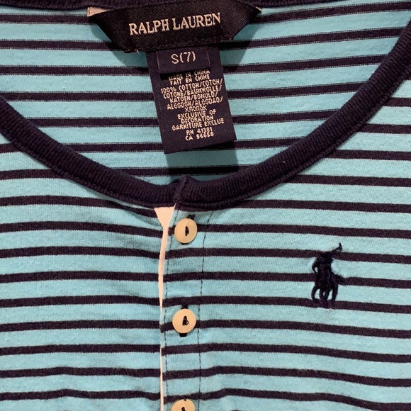 Ralph Lauren Blue and Navy Striped Tunic Dress Size Small 7 - Picture 2 of 3